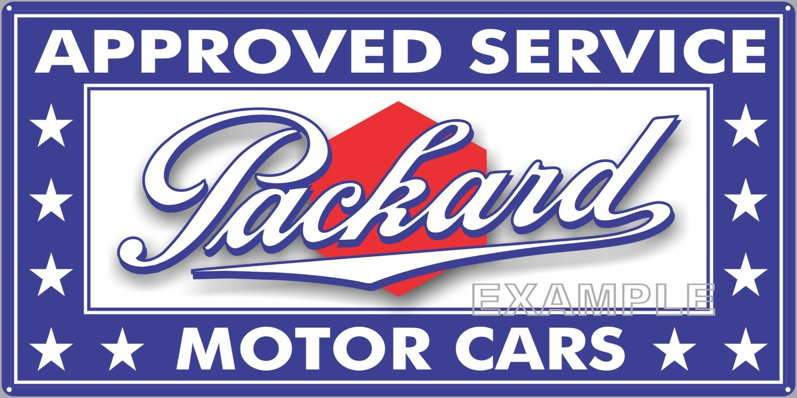 PACKARD MOTOR CARS APPROVED SERVICE OLD SIGN REMAKE ALUMINUM SIZE OPTIONS