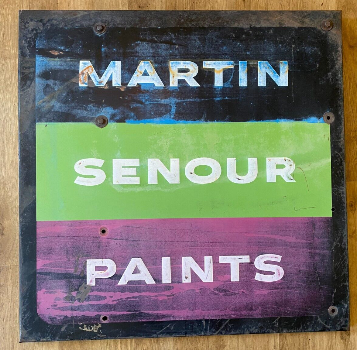 RARE Vintage Original Martin Senour Paints Steel Sign 34″ x 34″