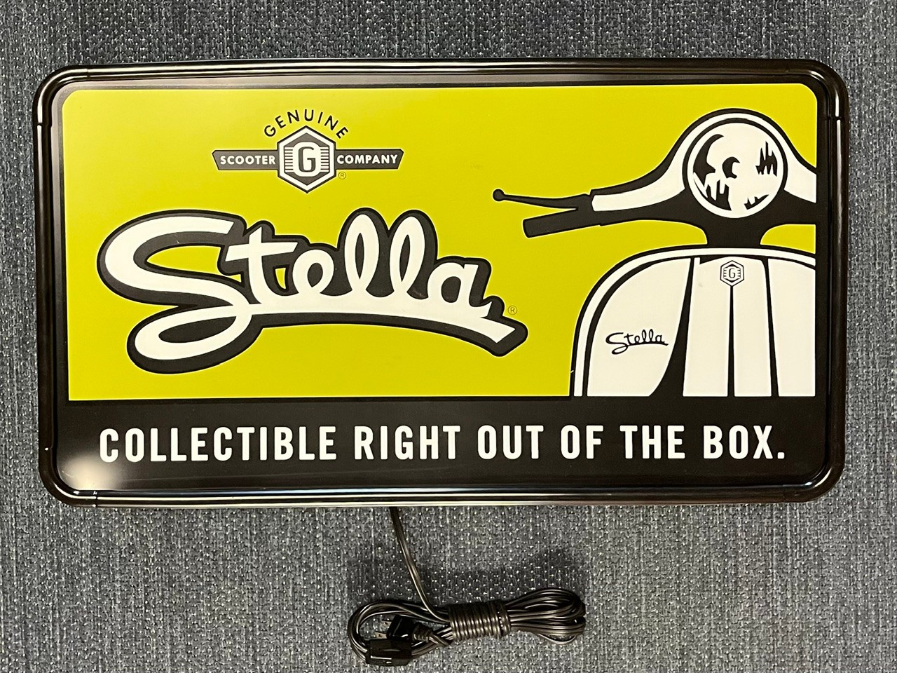 Vintage Genuine Scooter Co. Stella Collectible Dealership Light Up Sign, 24″ 13″