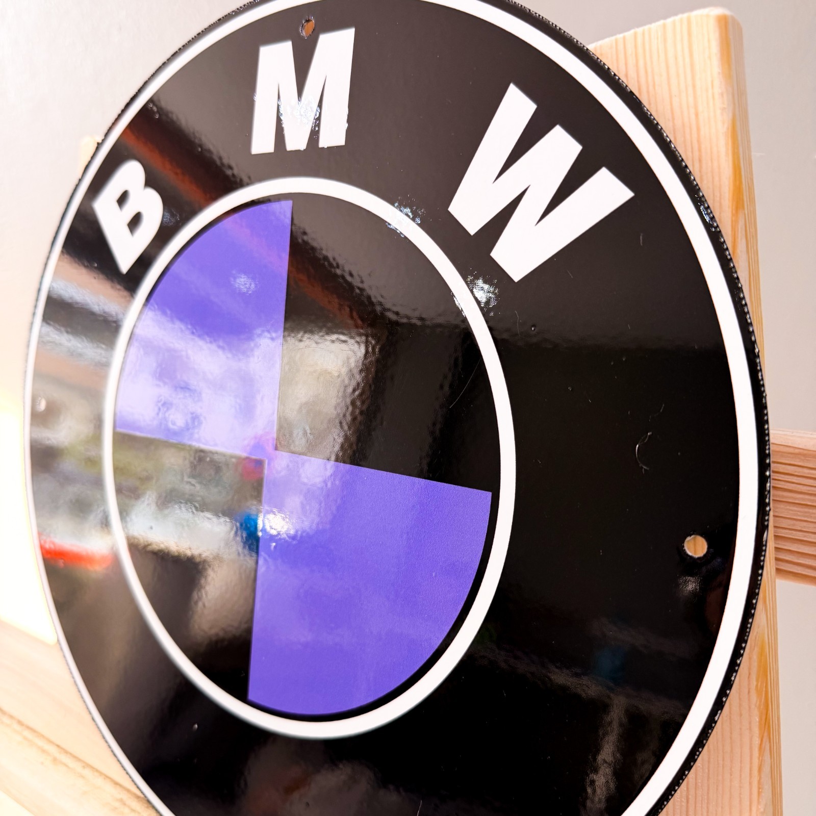 BMW Black Purple Roundel Heavy Metal Sign – Garage Decor – 30 cm (11.8”)