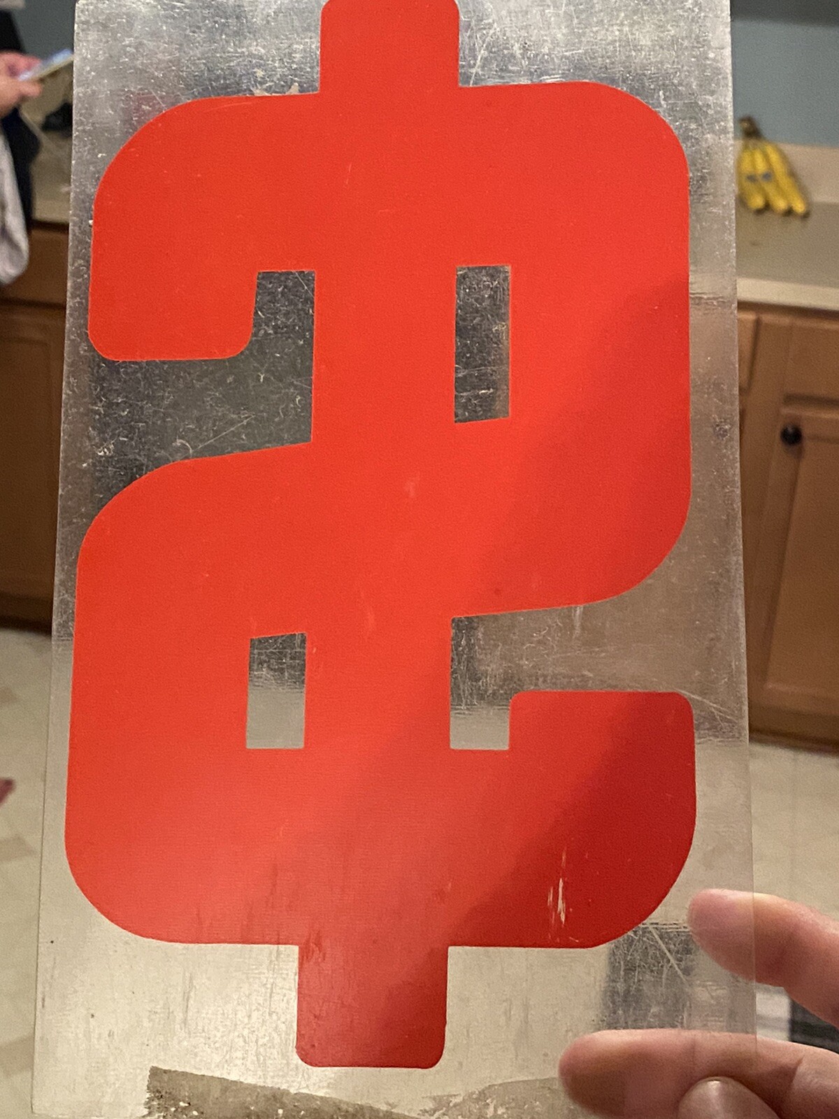 Vintage Retro Gas Station Plexiglass Dollar price Sign Symbol ~10.5″ tall