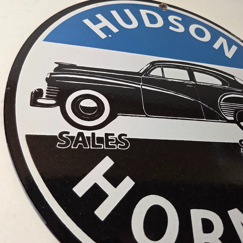 Vintage Hudson Automobiles Sign – Hornet Gas Service Station Porcelain Sign