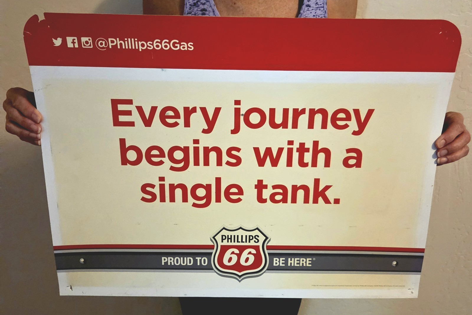 Genuine Phillips 66 Gas Island Pump Thick Vinyl 24×18″ Sign Station Oil Mechanic