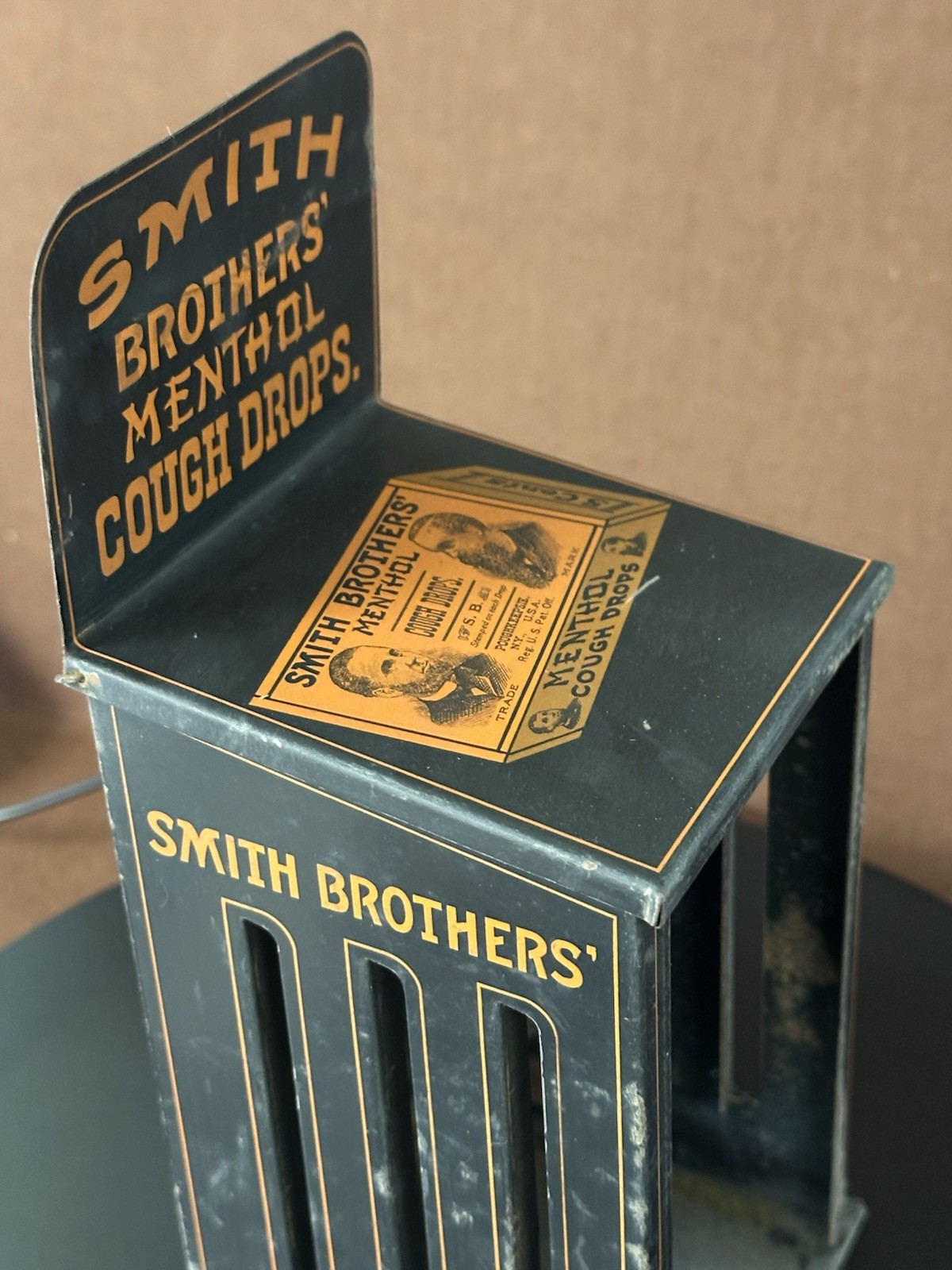 Metal Smith Bros Menthol Cough Drop Dispenser C.1920’s Counter Top General Store