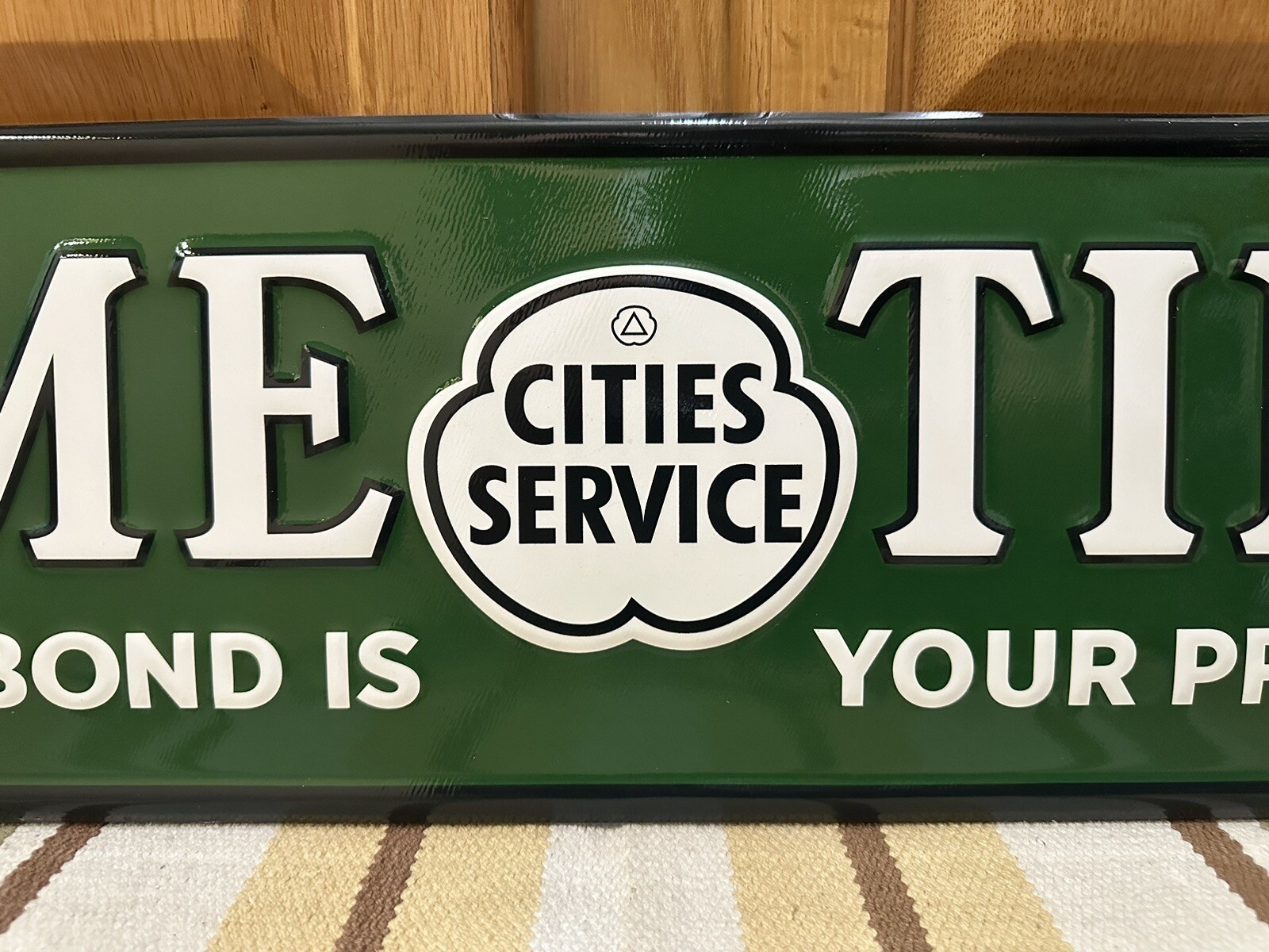 Cities Service Sign Acme Tires Gas Oil Tools Parts Vintage Style Wall Decor