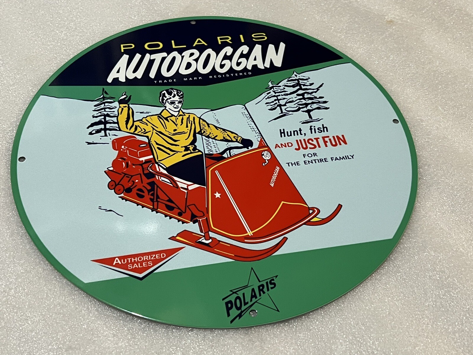 12in Polaris Snowmobiles Heavy Vintage Style Steel Sign