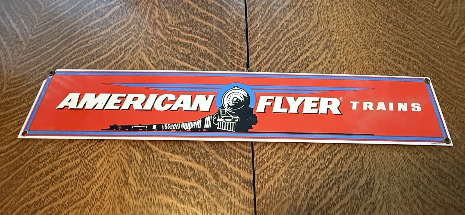 VINTAGE AMERICAN FLYER TRAINS PORCELAIN SIGN LIONELL GAS STATION PUMP PLATE OIL