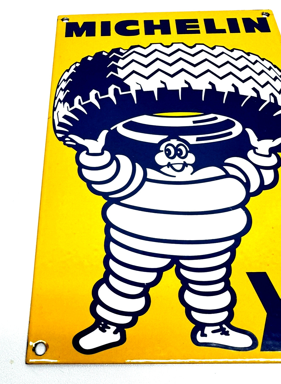 Michelin XY Heavy Duty Tires – Vintage Porcelain Sign – Service Station Garage