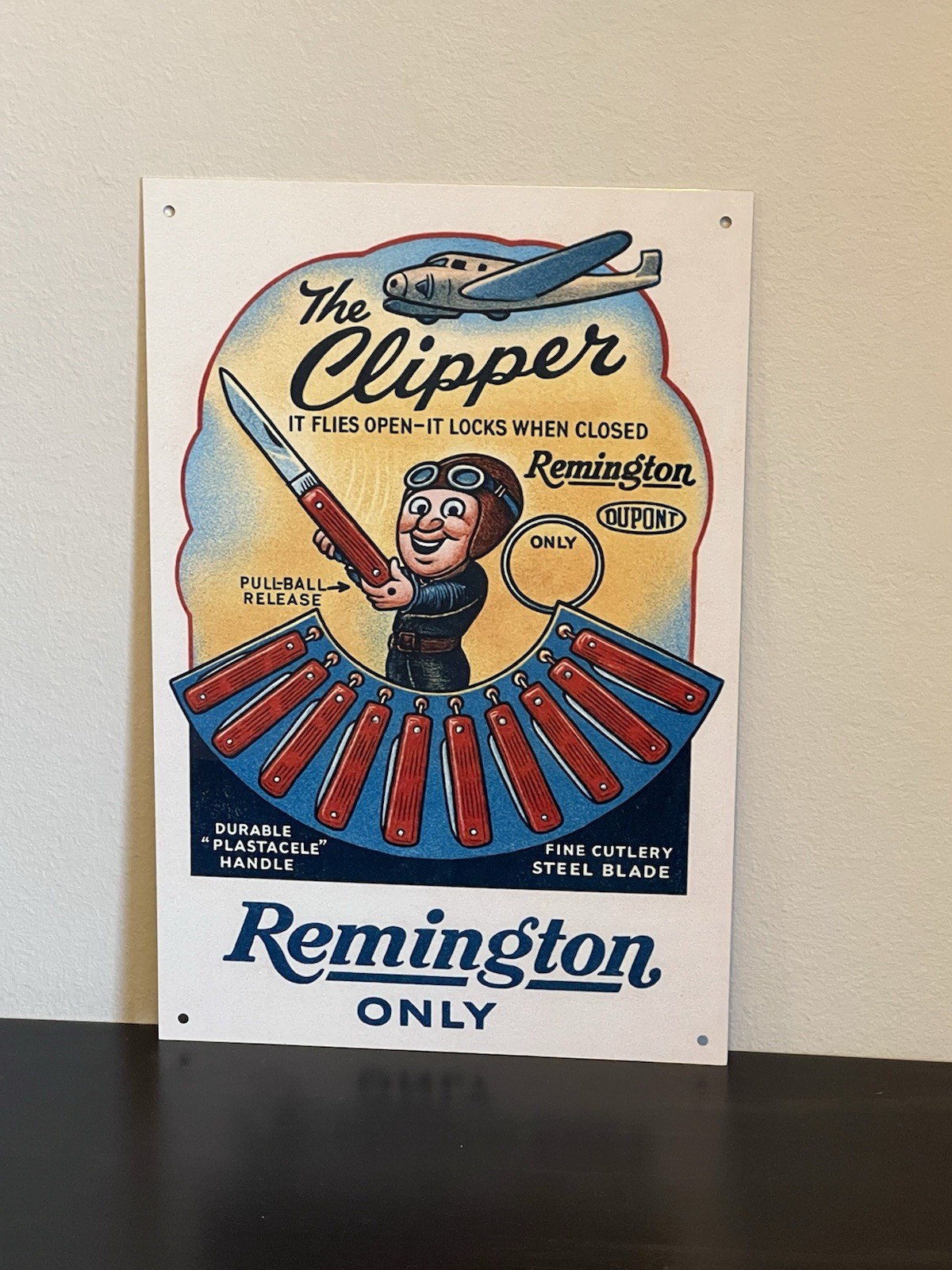 Clipper Remington Pocket Knives Vintage Style Metal Sign
