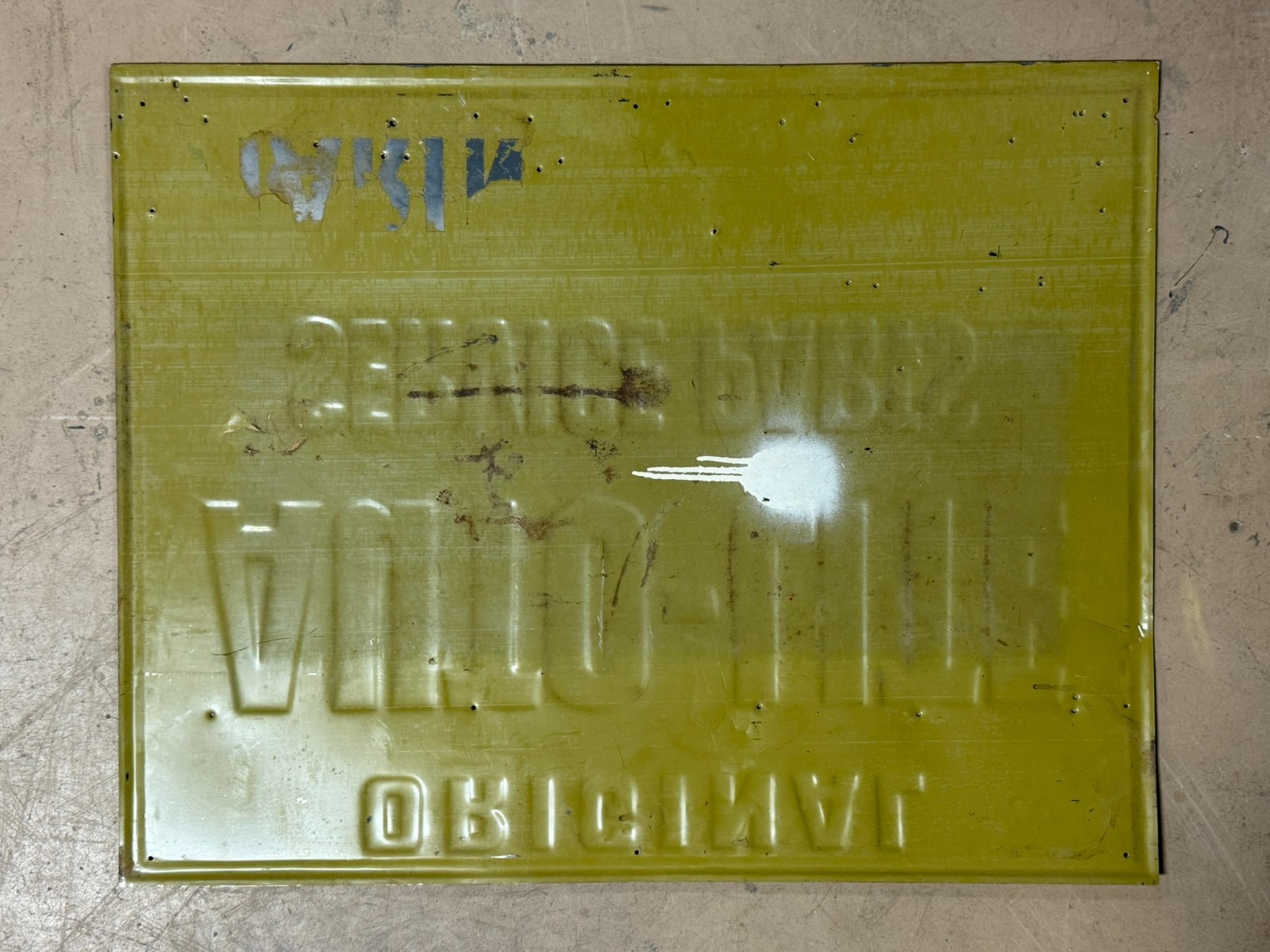 Vtg 50s Auto-Lite Service Parts MARINE SERVICE Orig 30″x24″ SST Embossed Sign
