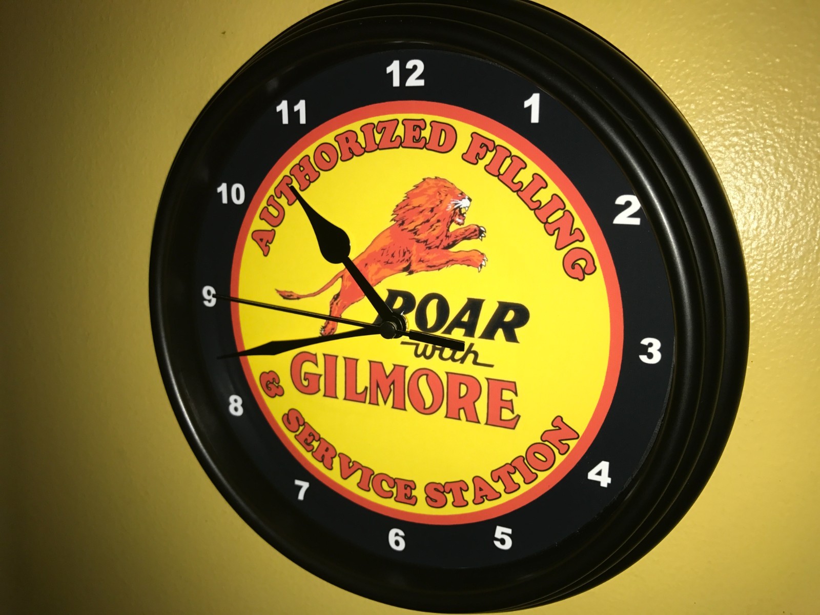 Gilmore Lion AuthFill Gas Service Station Oil Garage Clock Advertising Sign