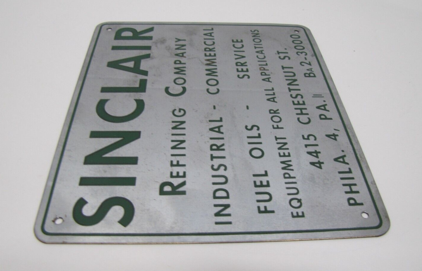 SINCLAIR REFINING Co FUEL OILS SERVICE EQUIPMENT PHILA PA Original Old Ad Sign