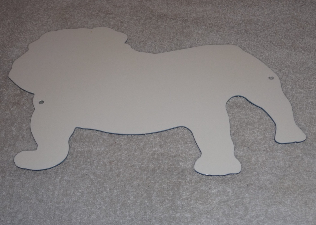 VINTAGE MACK TRUCKS W/ DIE-CUT BULLDOG 11″ METAL DOG TRUCK GASOLINE OIL SIGN GAS