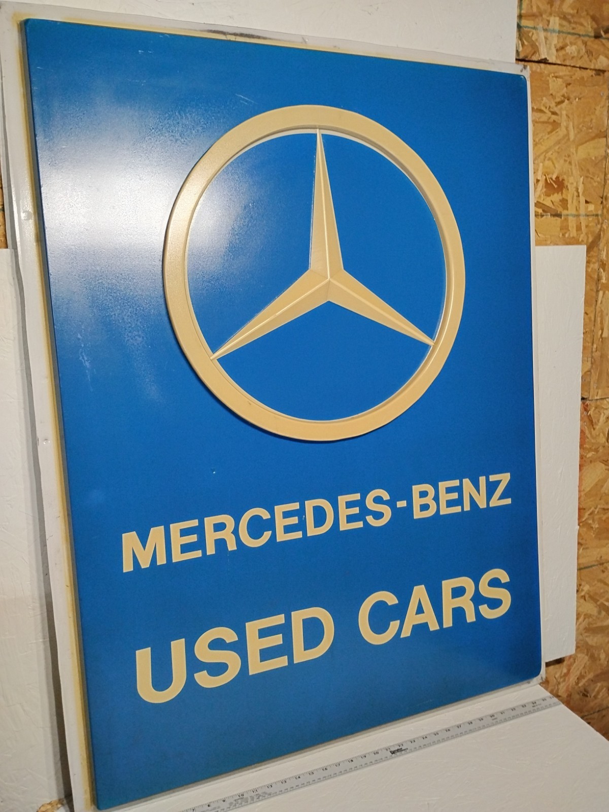 Mercedes Benz Dealership Sign Panel 3’x4′ -Vintage -Rare “Used Cars” Version -#1
