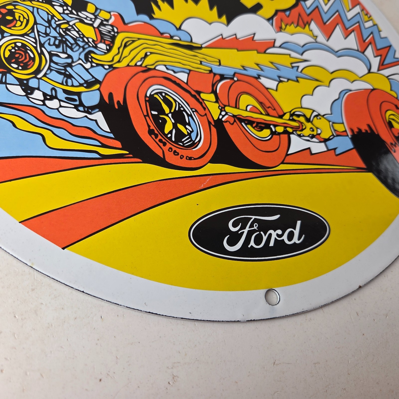 Vintage Ford Muscle Power Sign – Automobile Service Station Gas Pump Sign