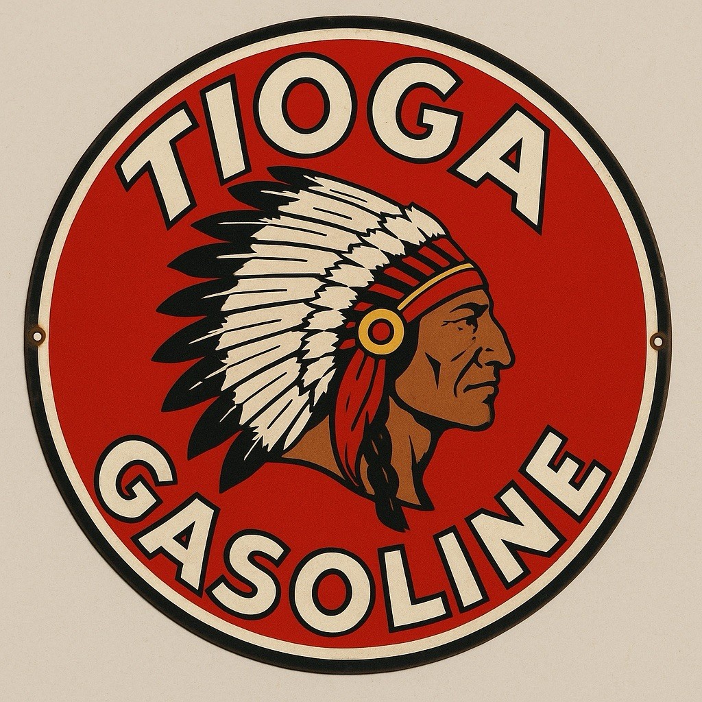 Hi Gloss Tioga Gasoline Gasoline Vintage Style Metal Sign