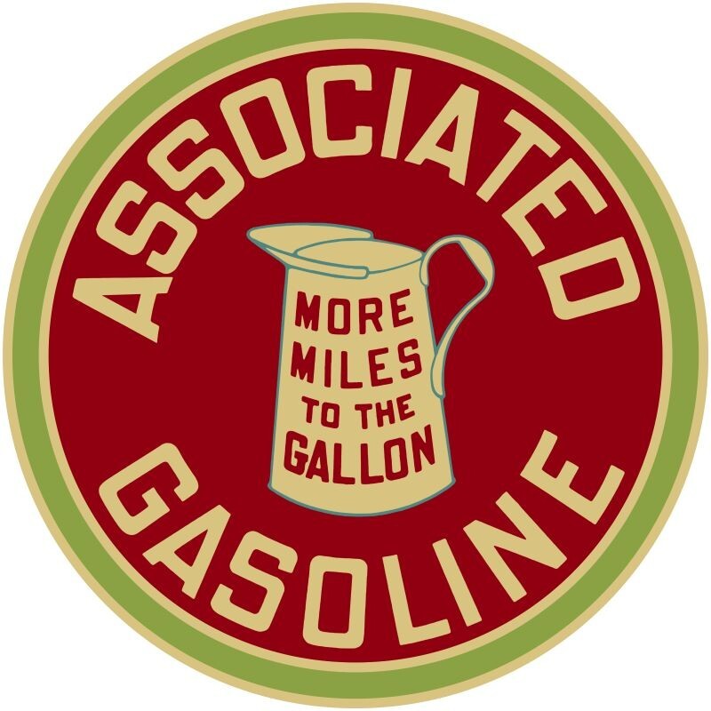 Use Associated Gasoline, More MPG NEW Sign 40″ Dia. Round USA STEEL 17 Lbs