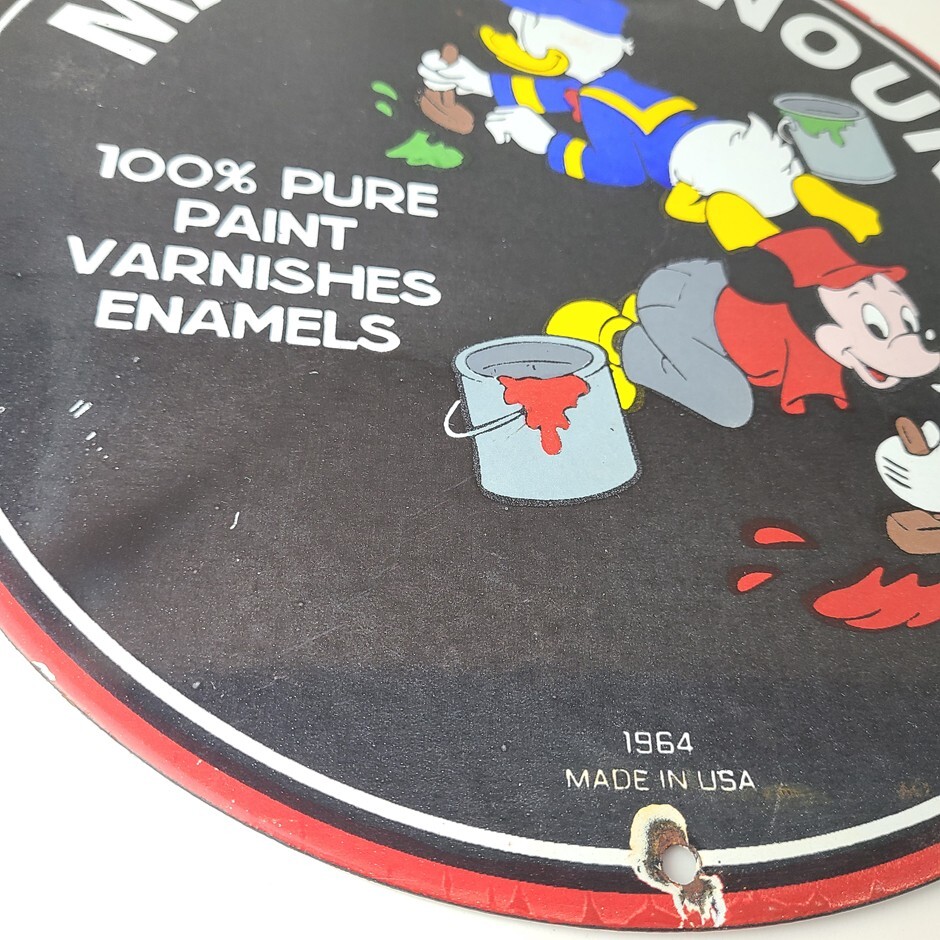 Vintage Martin Senour Paint Sign – Porcelain Varnishes Enamels Disney Gas Sign