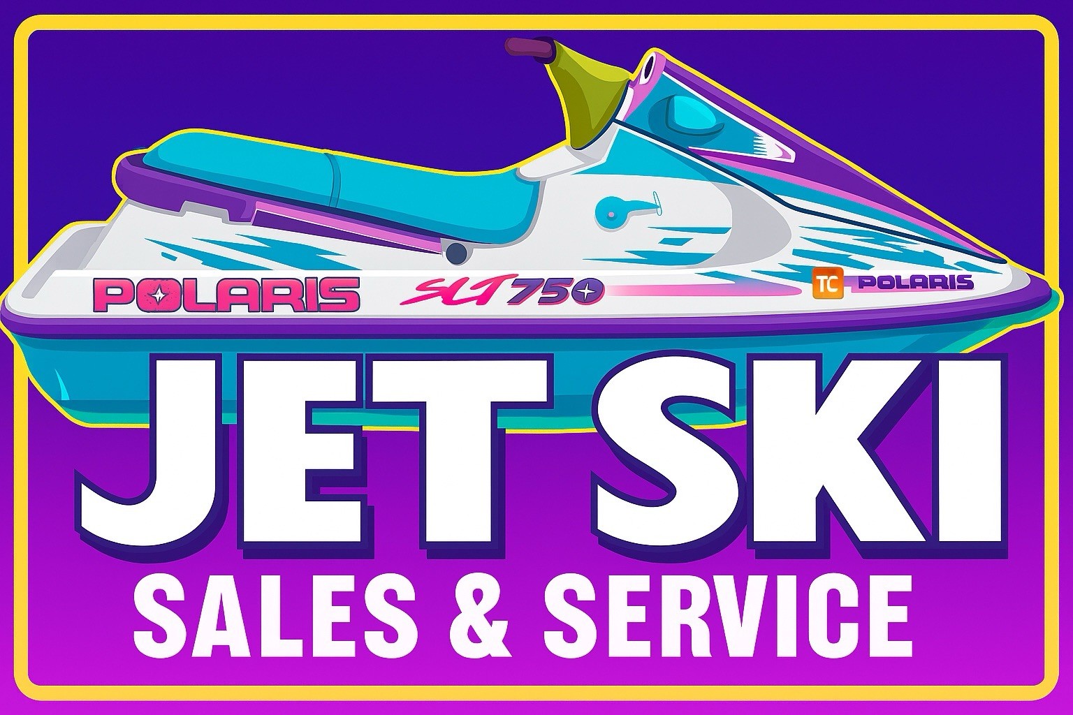 Polaris Jet Ski Service Sales Vintage Style Metal Sign