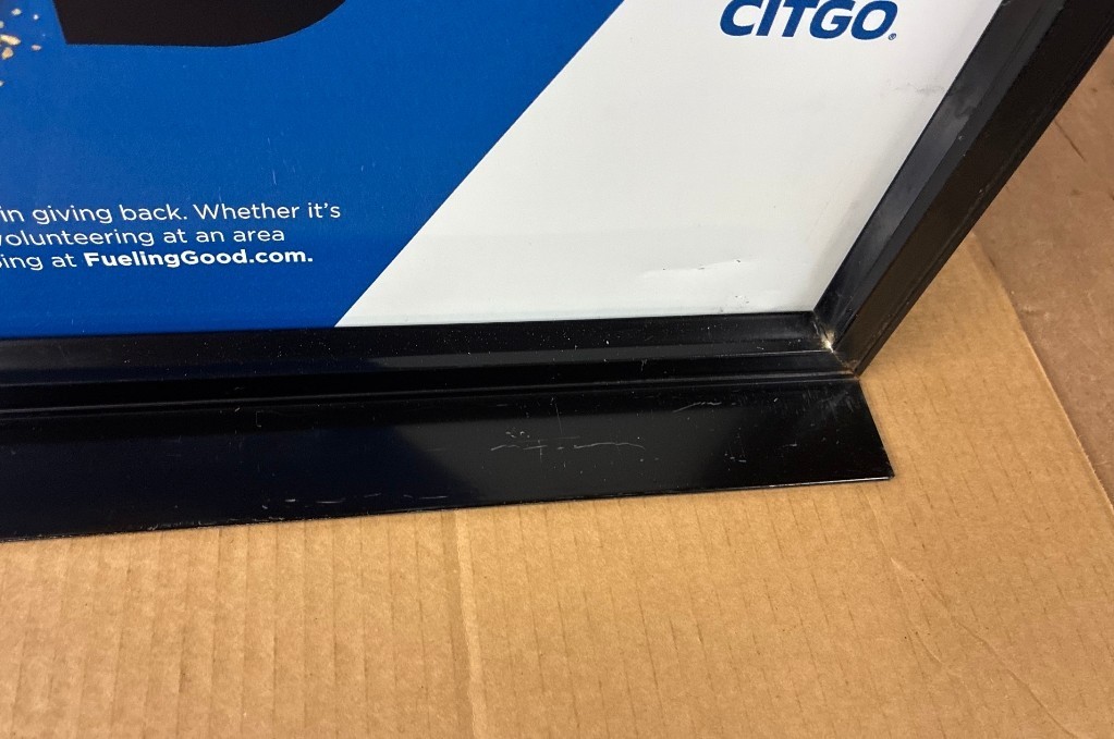 CITGO Double Sided Tin Gas Station Sign Gas Pump Globe Topper w/ Frame