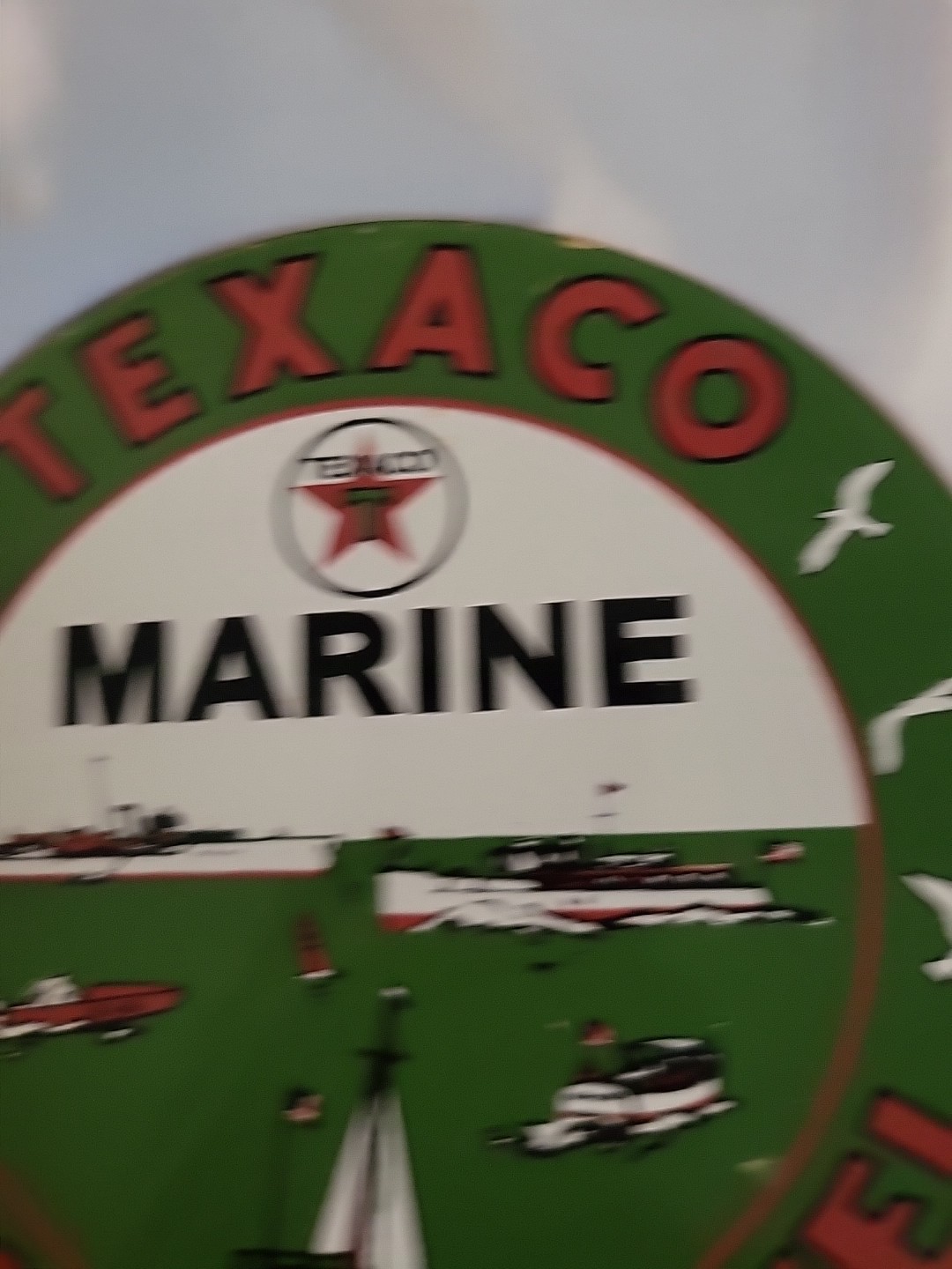 Texaco Marine Motor Fuel Vintage Metal Sign