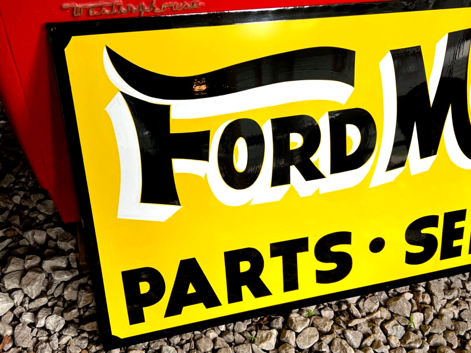 18×36 HAND PAINTED FORD MOTOR CO Parts Service DEALERSHIP SIGN auto Garage SHOP