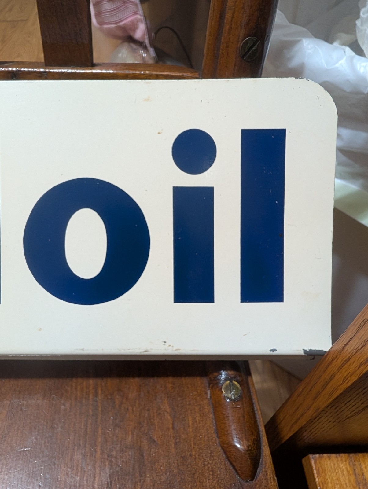 VINTAGE NOS MOBIL OIL PAINTED METAL SIGN MOBILOIL GASOLINE-OIL RACK SIGN