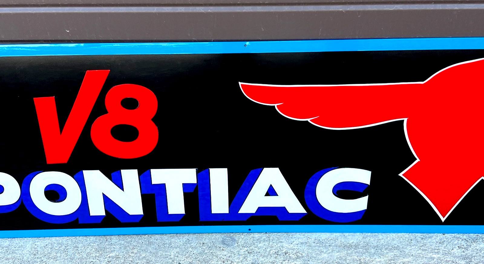 LG Original Art By Hotrodsigns Hand painted Pontiac SIGN CAR OIL GAS SHOP GARAGE