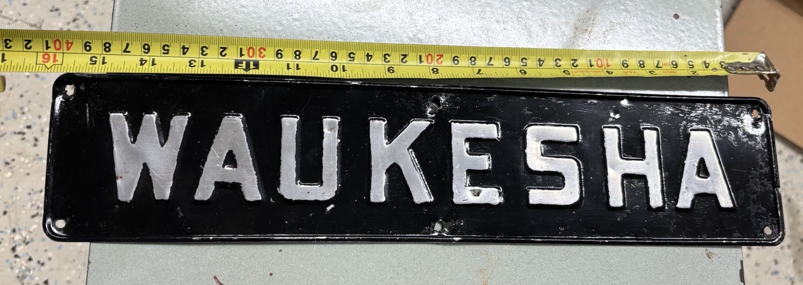 Waukesha tin engine sign motor vintage