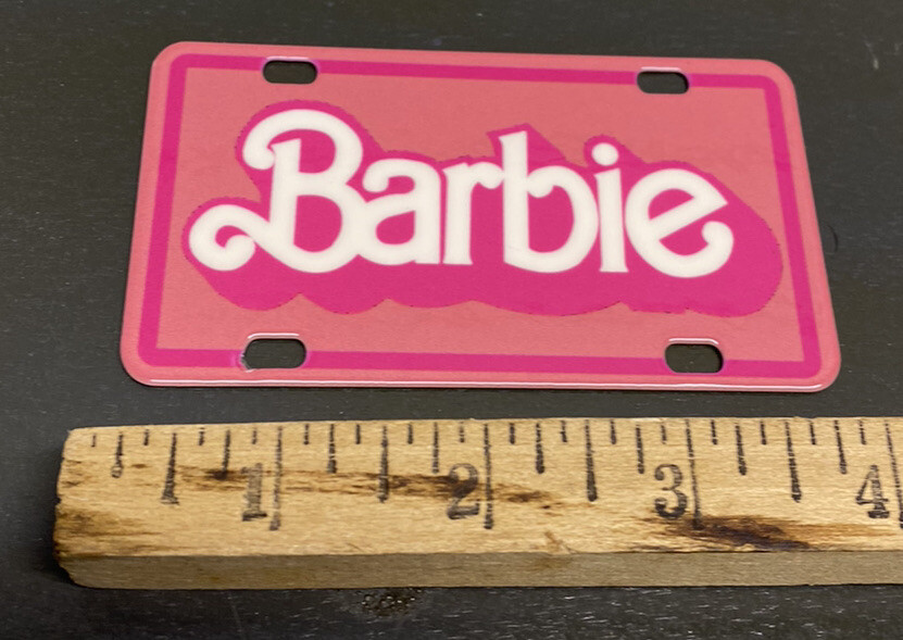 Barbie Metal Bicycle Plate Sign Doll Kids Toys Plastic Dress Up Gas Oil Cartoon