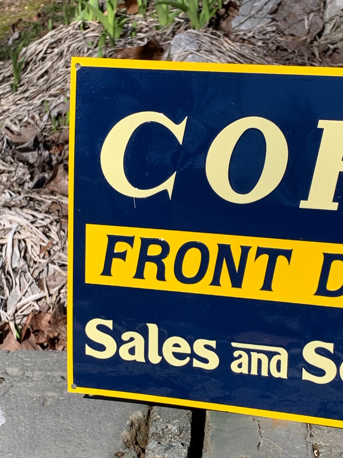 VINTAGE (CORD FRONT DRIVE SALES & SERVICE” EMBOSSED METAL SIGN, (11″x 8.5″) NICE