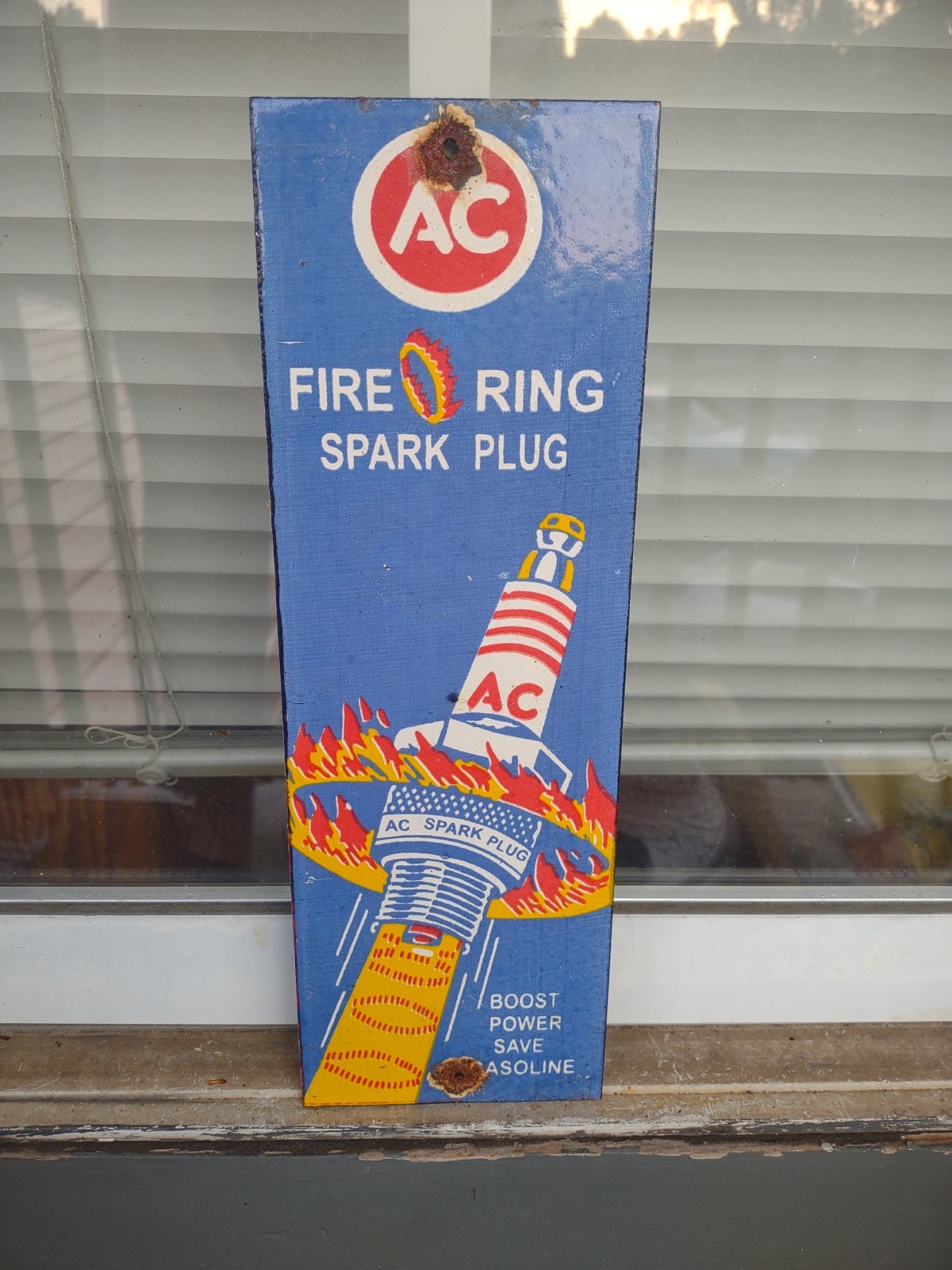 Vintage Rare Spark Plug Sign – AC Service Station Gas Oil Porcelain Metal Sign