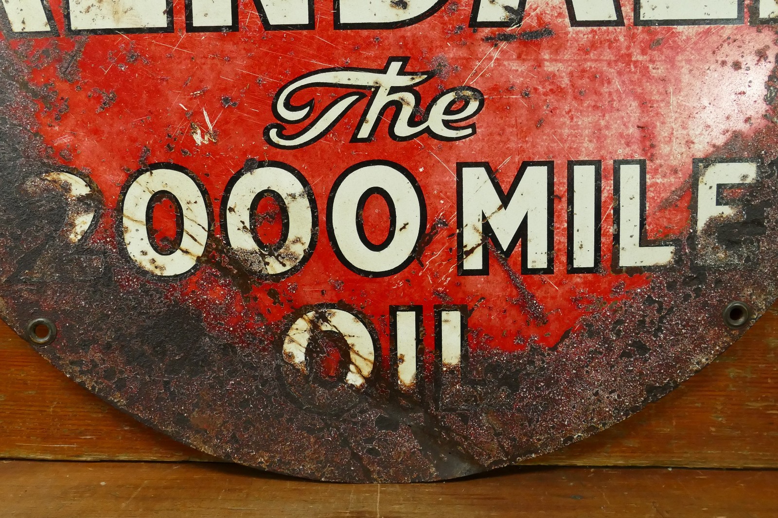 Vintage Original 1950s Kendall The 2000 Mile Oil Metal Advertising Sign 24”