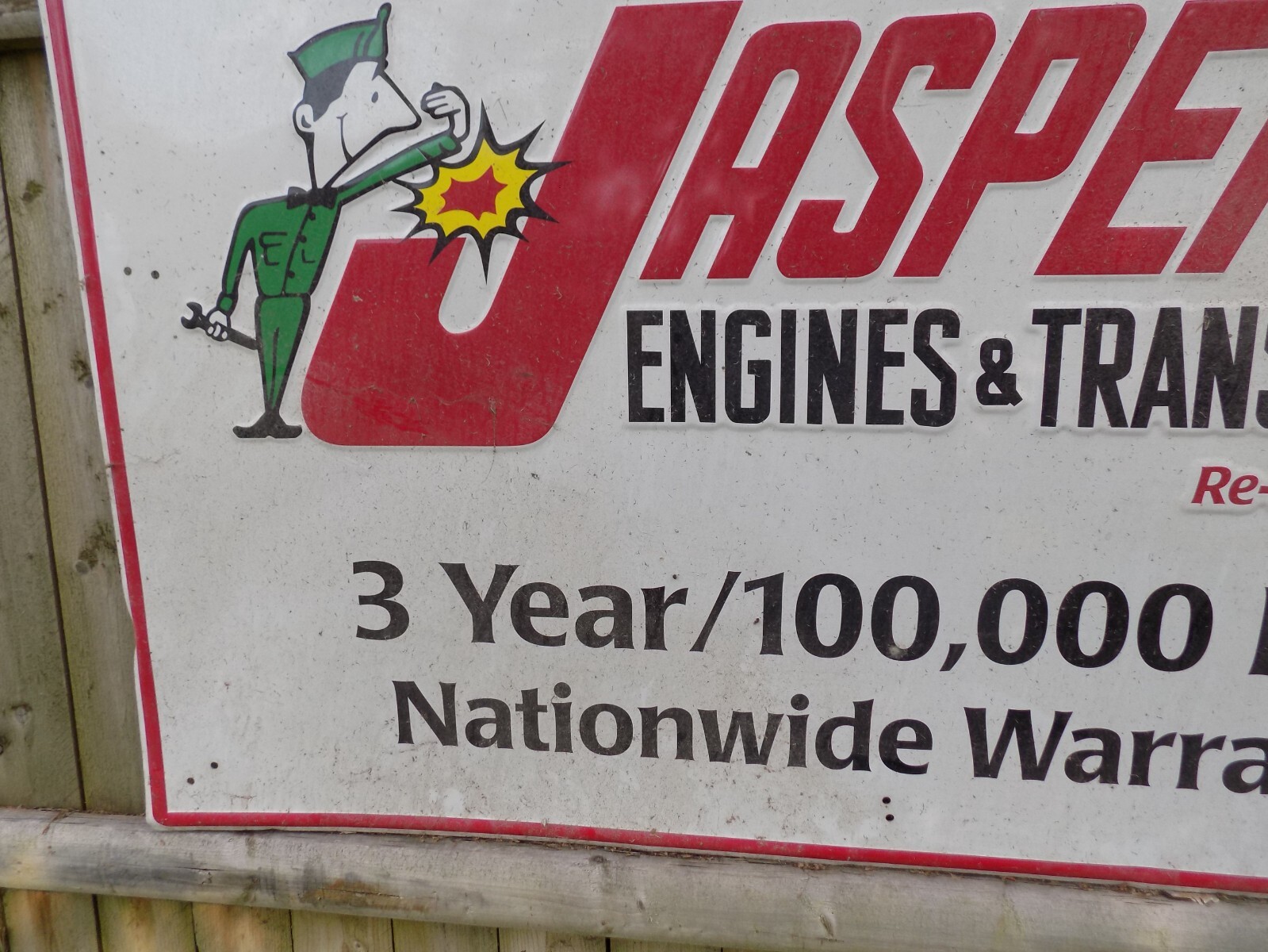 Vintage Jasper Engines & Transmissions Embossed Metal Sign