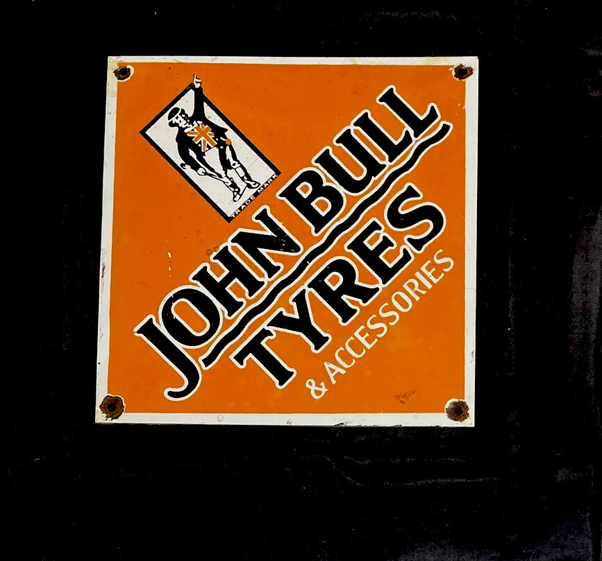 JOHN BULL TIRES 14” PORCELAIN SIGN CAR GAS OIL TRUCK