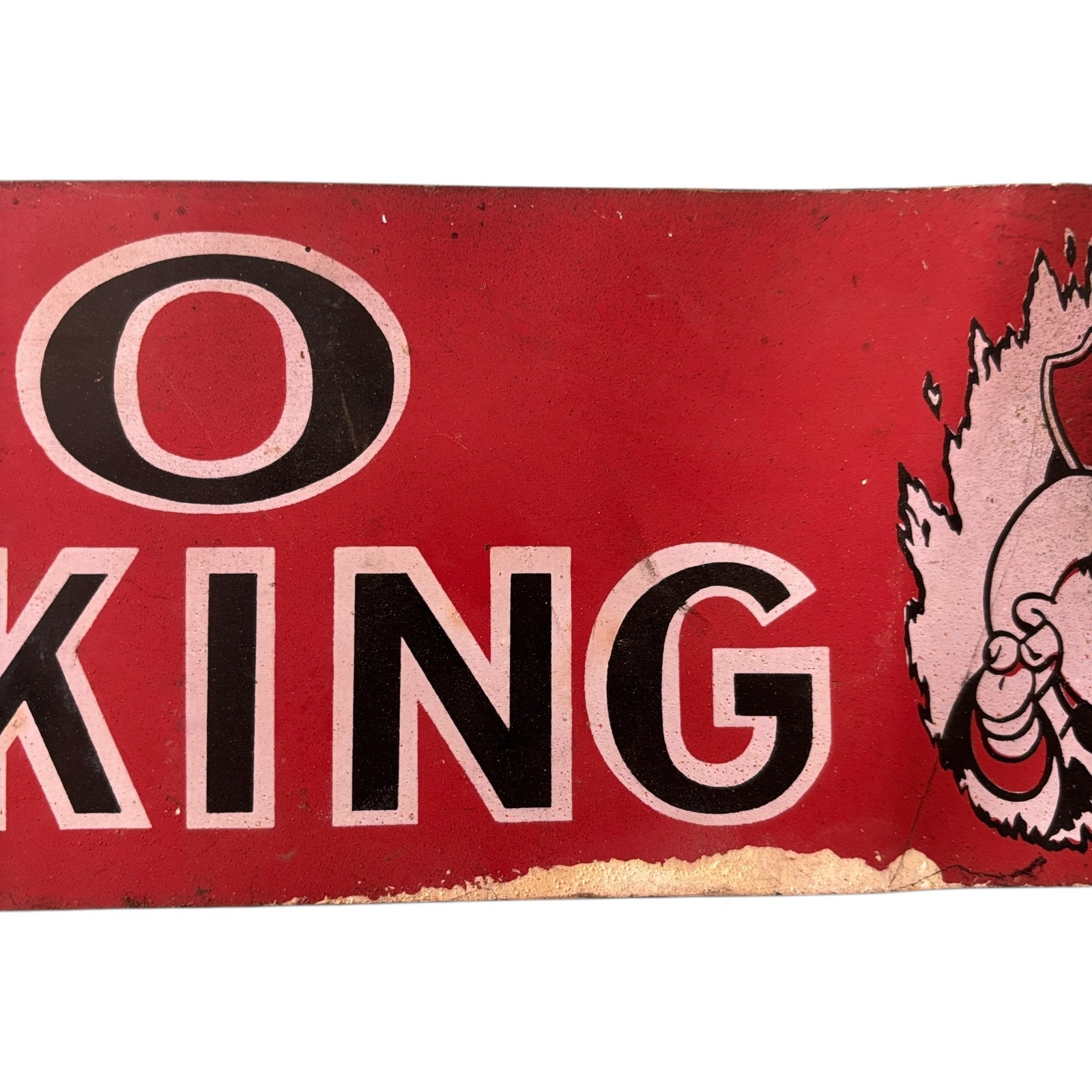 NO SMOKING Tin Sign – Industrial Fire Safety Sign, Thin Metal, Original paint