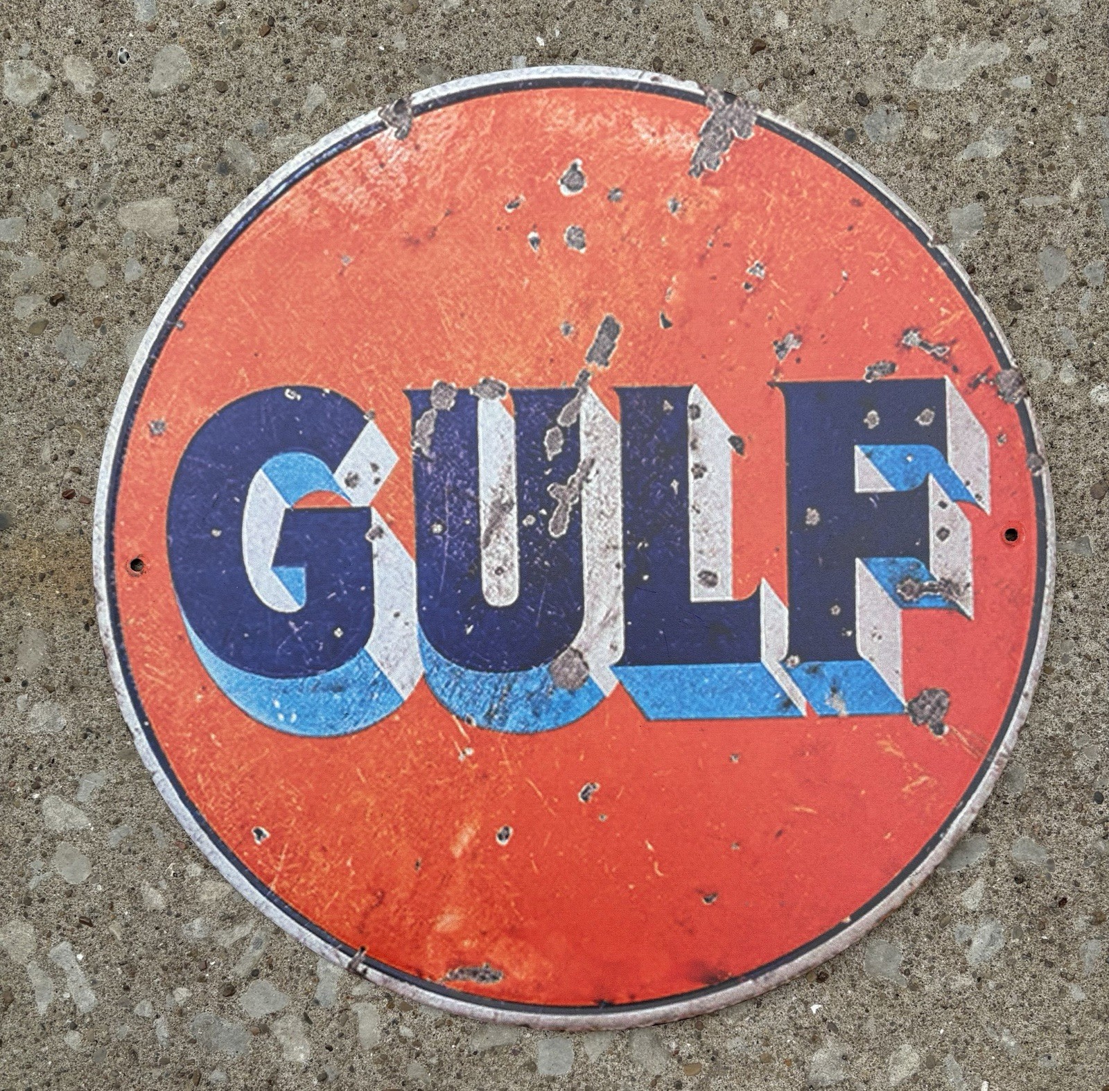 Vintage Gulf Gasoline Racing Service Station Gas Pump Plate Sign