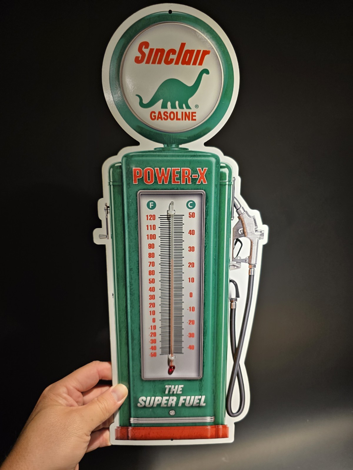 17 1/2 ” Metal Vintage Style Sinclair Thermometer Sign
