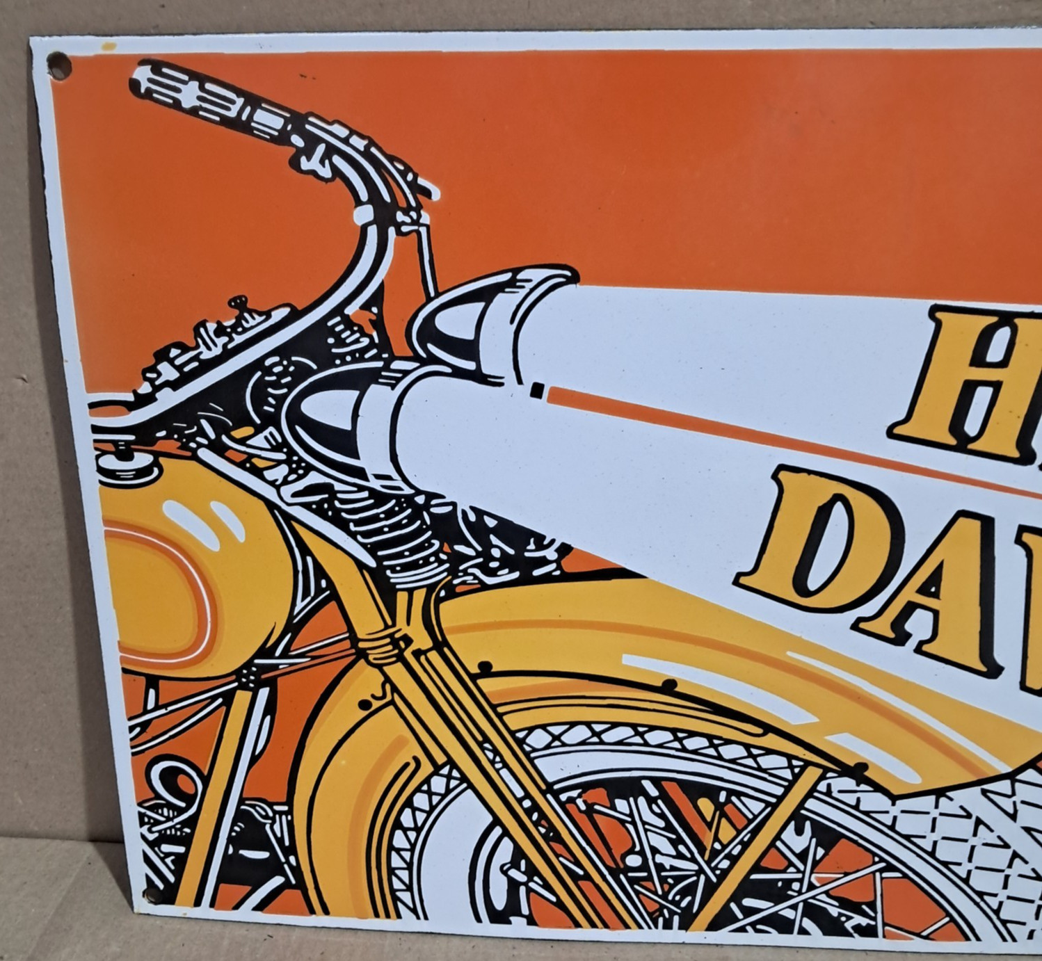 Harley-Davidson Porcelain Enamel Sign 36 x 15 Inches 1 Sided