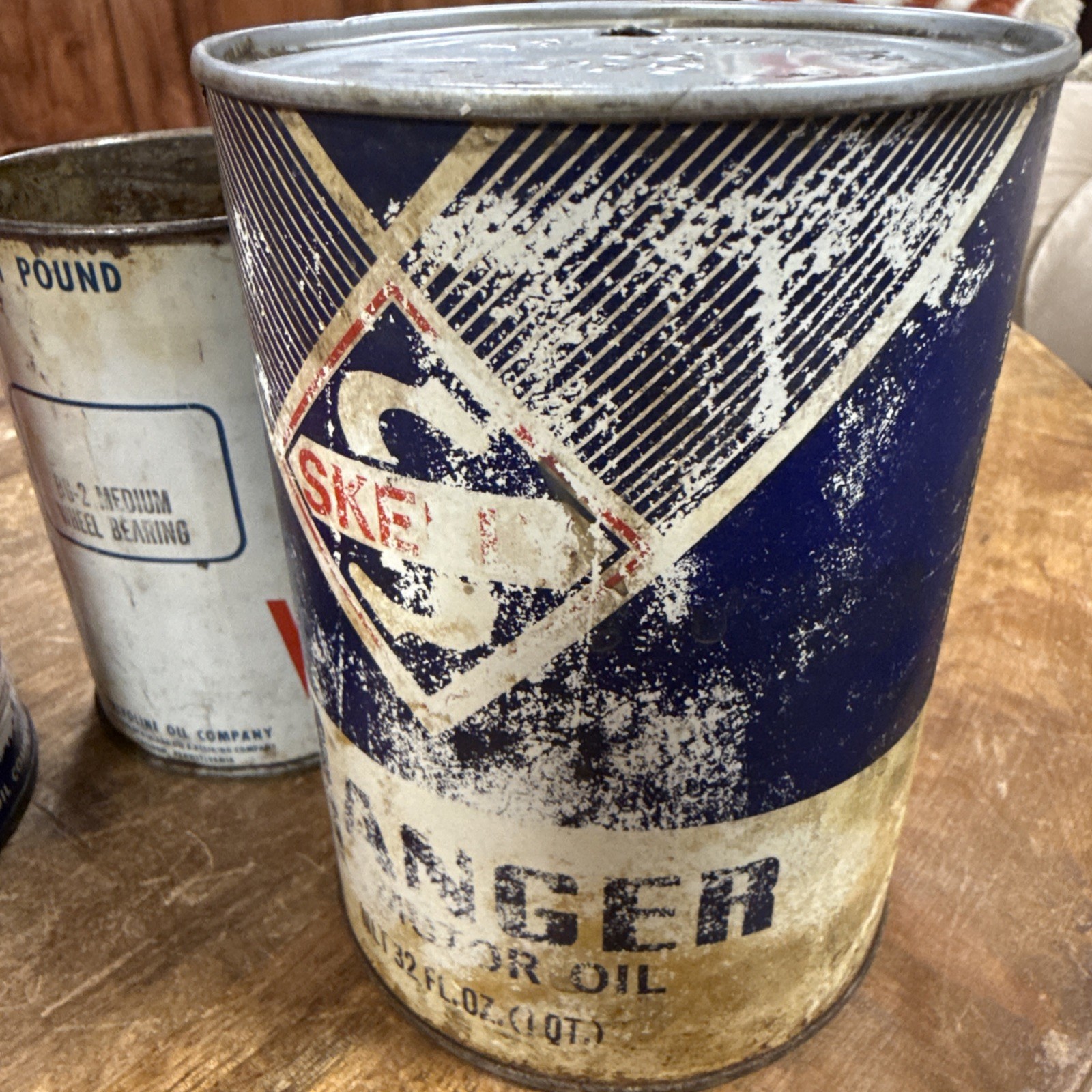5 PIECE VINTAGE OIL COLLECTION -VALVOLINE – TEXACO-SKELLY- CONOCO- Empty