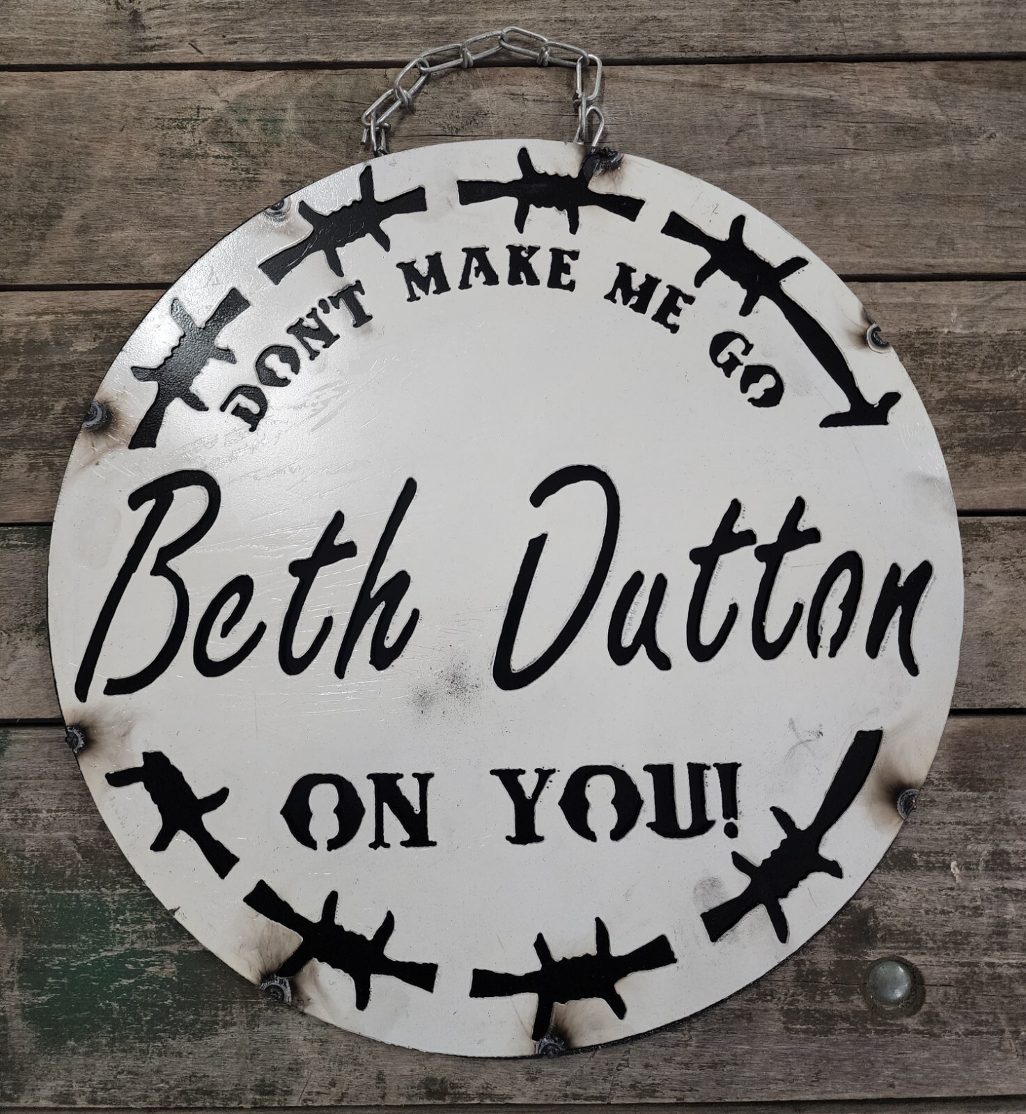 Metal Sign YELLOWSTONE Lodge Man Cave Home Decor Recycled GO BETH DUTTON ON YOU