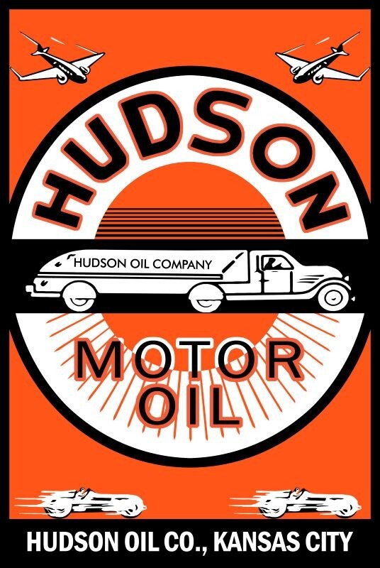 Hudson Motor Oil of Kansas City, Missouri NEW Sign-16×24″ USA STEEL XL Size