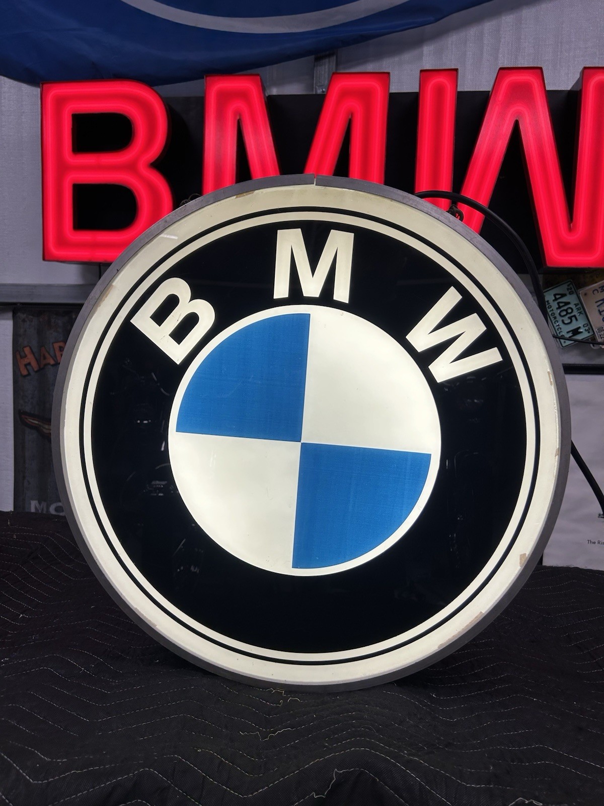 BMW Double Sided Illuminated Dealer Sign Underwriters Rare Collectible