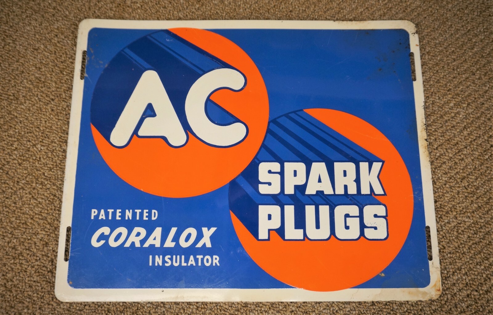 NOS Vintage 1950’s AC Spark Plugs Single Side Non Flanged Sign Gasoline Service
