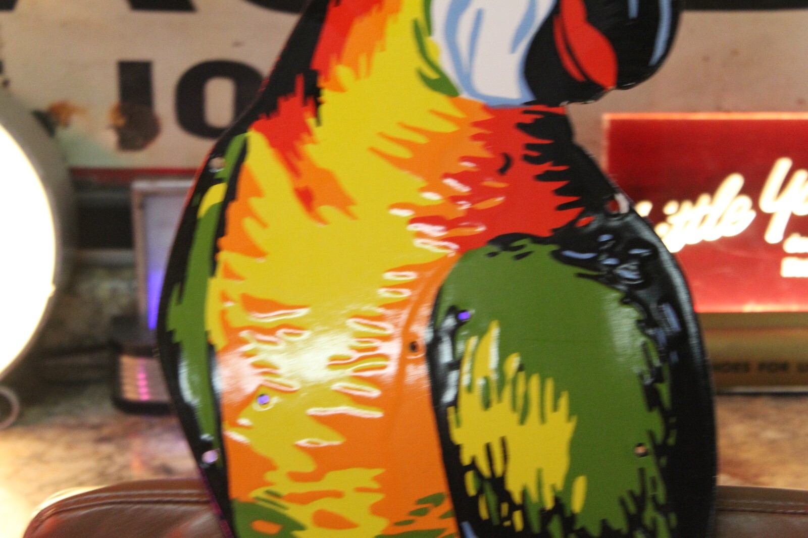 RARE POLL PARROT SHOE DEALER PORCELAIN METAL NEON SIGN SKIN TROPICAL TIKI BAR 66