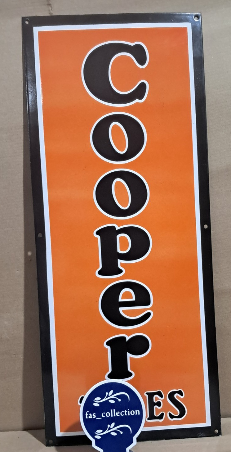 Cooper Tires Porcelain Enamel Sign 36 x 15 Inches 1 Sided