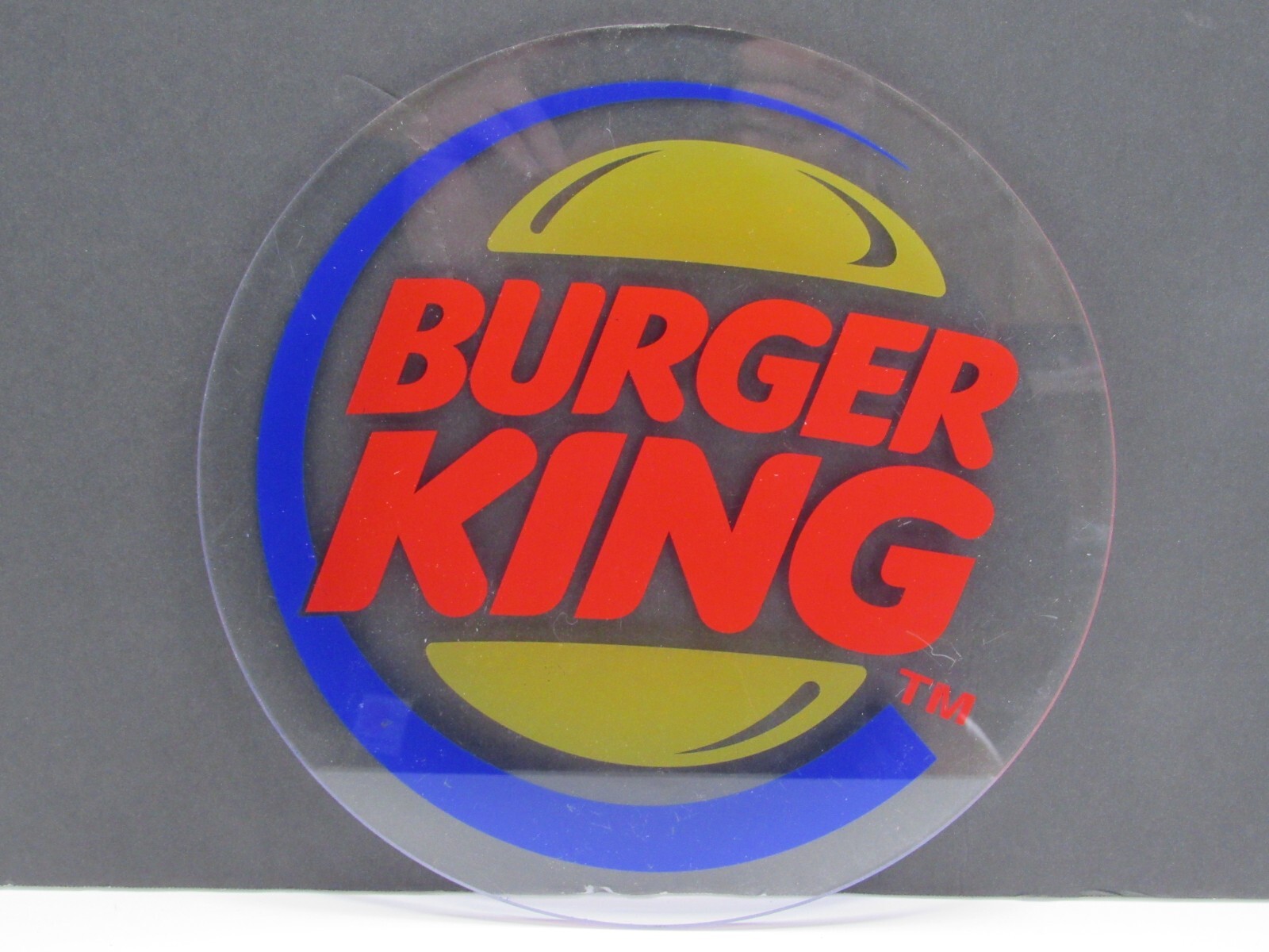 🍔 Burger King Advertisement Round Plexiglass Sign / Plaque 10″ #CB