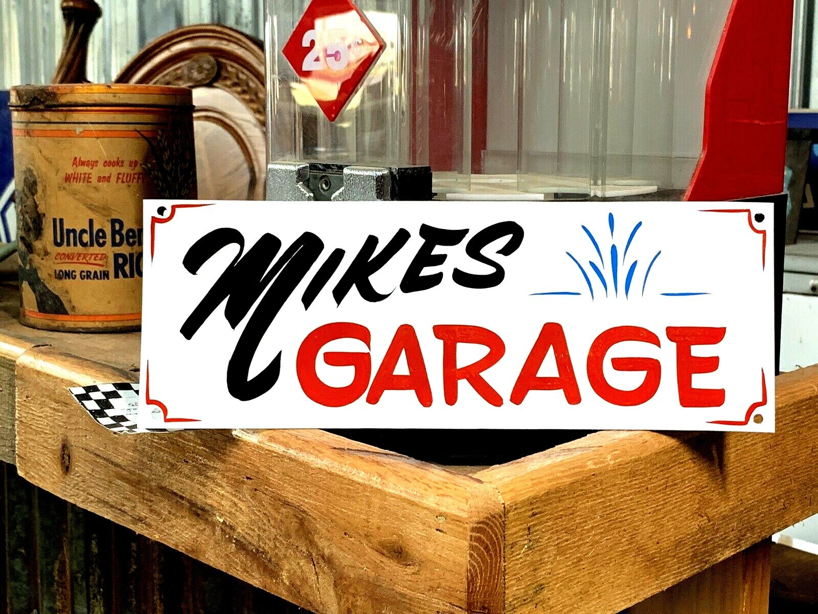 Personalized Mikes Garage HOT ROD Hand Painted Man Cave SHOP Chevy Car SIGN