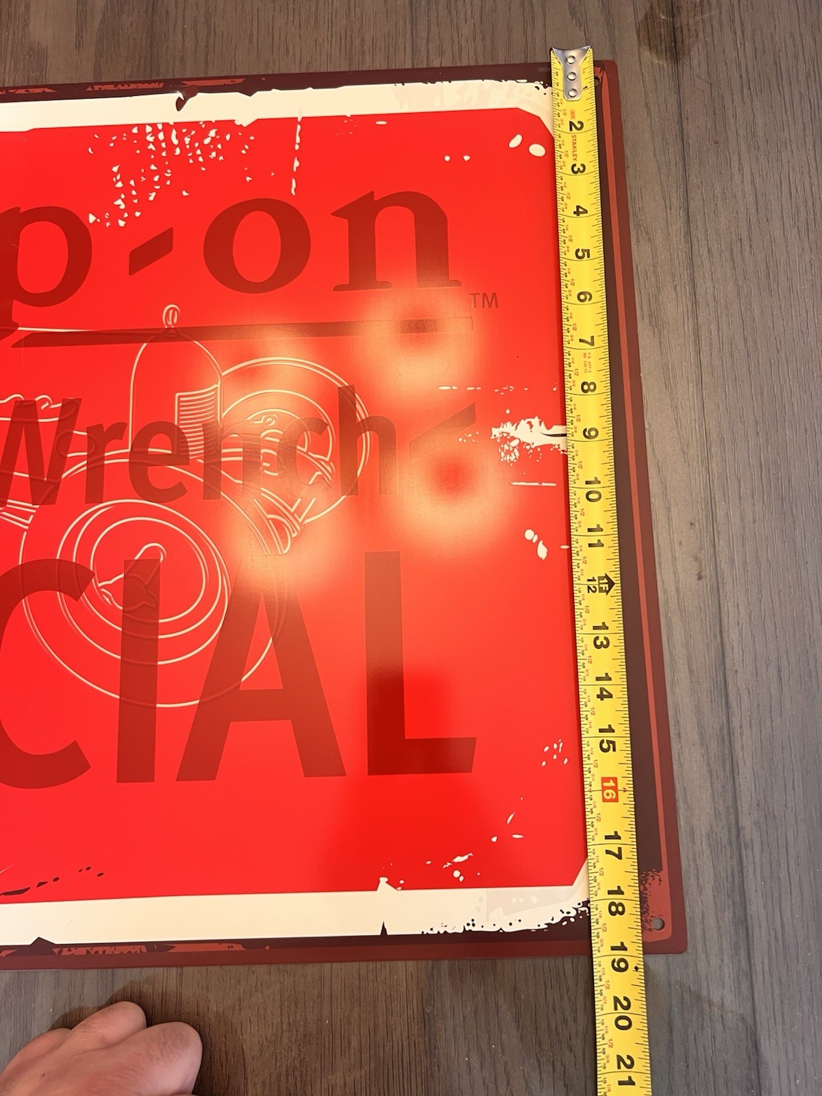 Snapon tin Sign “Socket wrench Special” 19” Tall 27” Wide