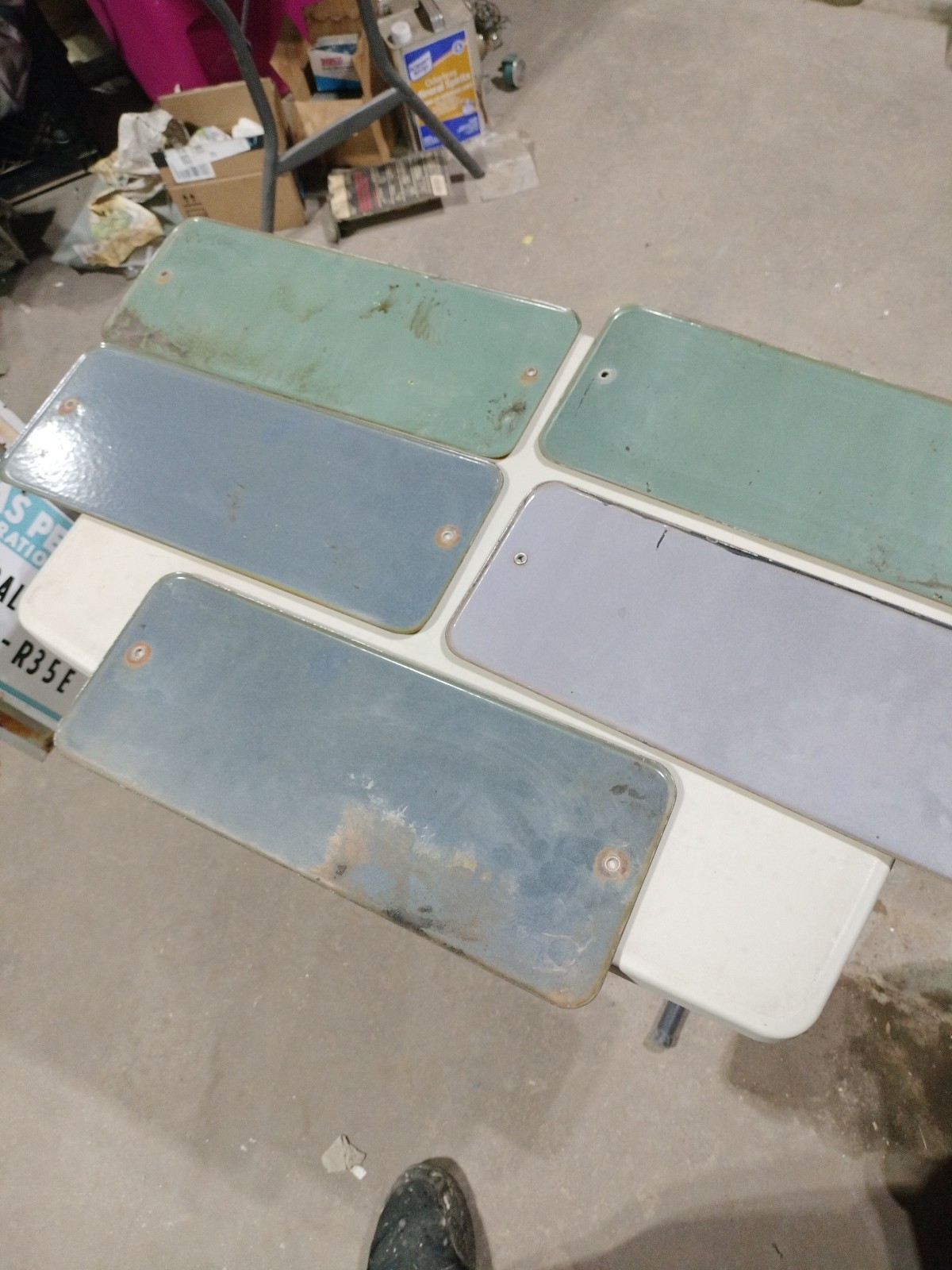 5 AMCOT-AMERICAN MANUFACTURING CO OF TEXAS PORCELAIN SIGNS-SELLING TOGETHER-NICE